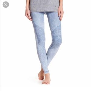 Acid blue moto leggings